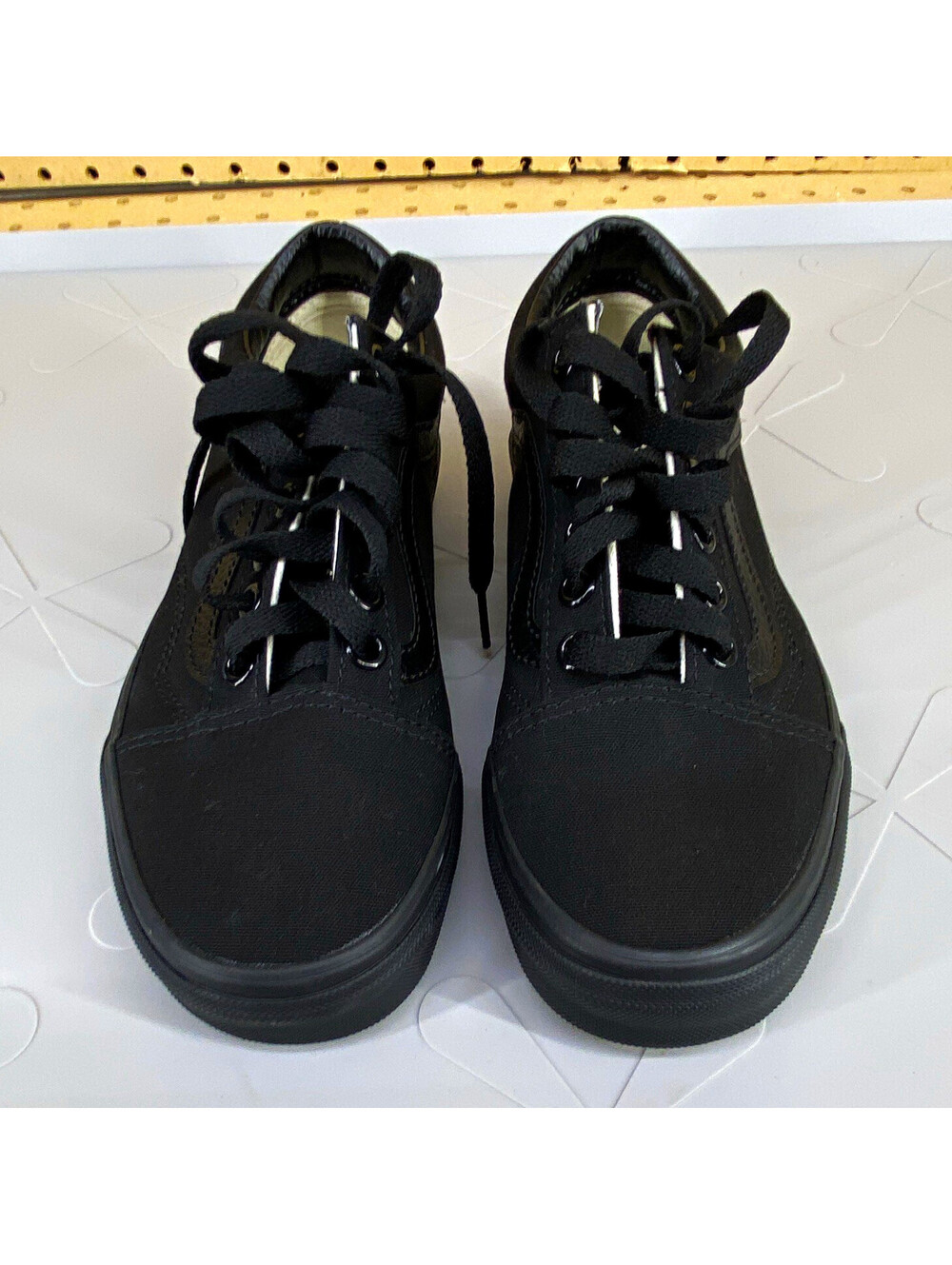 VANS Unisex Black Canvas Lace-Up Sneakers Casual Shoes US M 4.5 W 6